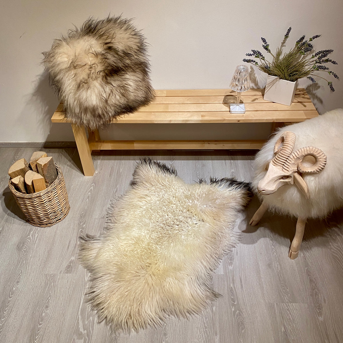 Island Schaffell gelockt Einzelstück | Größe 100x80cm | Nr:1332