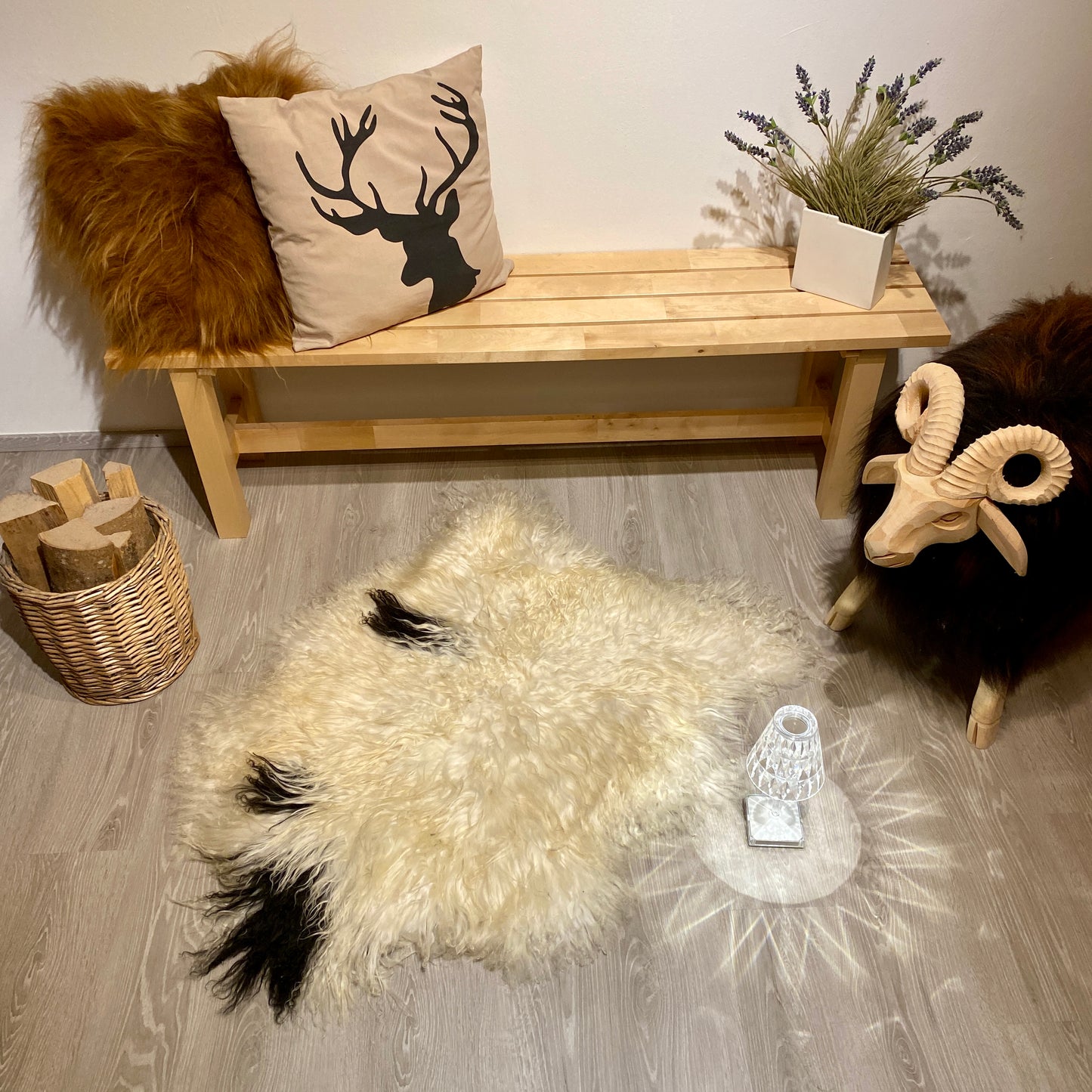 Island Schaffell gelockt Einzelstück | Länge:110-80cm Nr:906