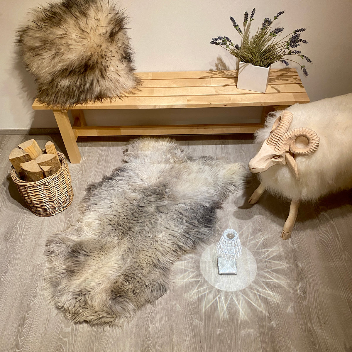 Merino Schaffell Einzelstück L | Größe 130x70cm | Nr:1339