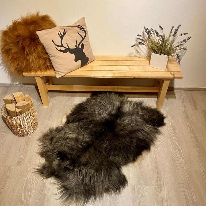 Island Schaffell Einzelstück grau