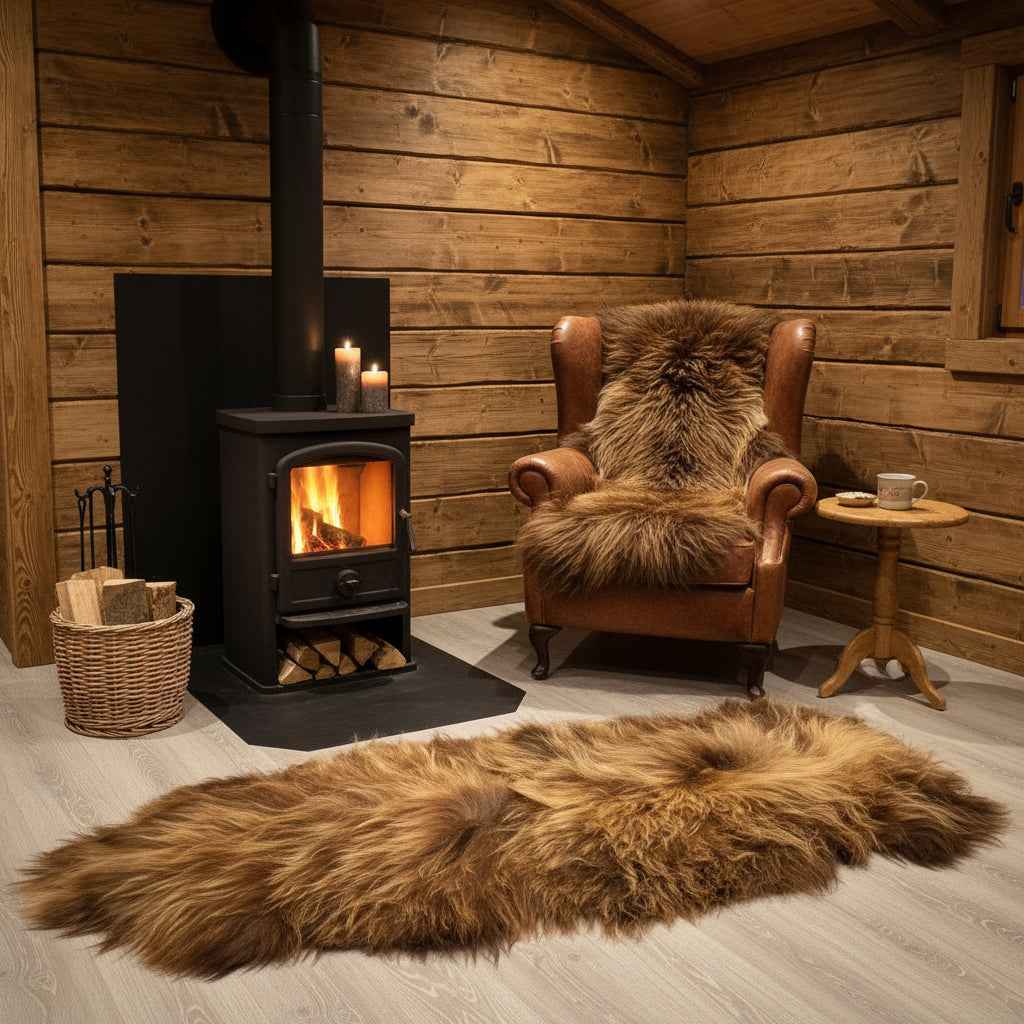Island Schaffell Teppich Braun | Läufer |Größe: 200x80cm - FellHaus