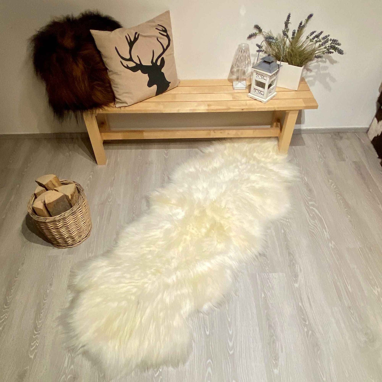 Island Schaffell Teppich Weiß | Läufer |Größe: 200x80cm - FellHaus