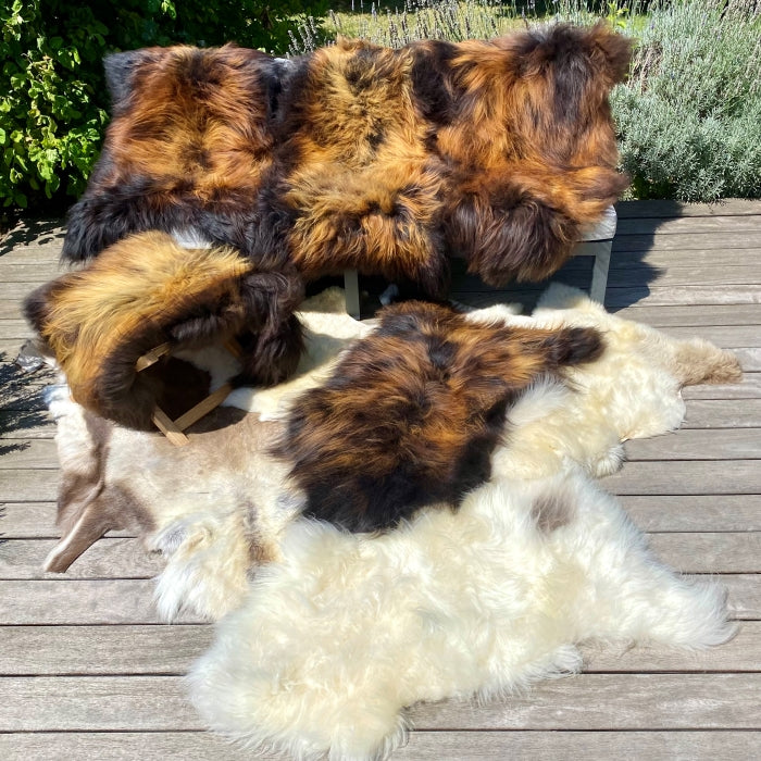 Island Schaffell Schwarz Goldbraun