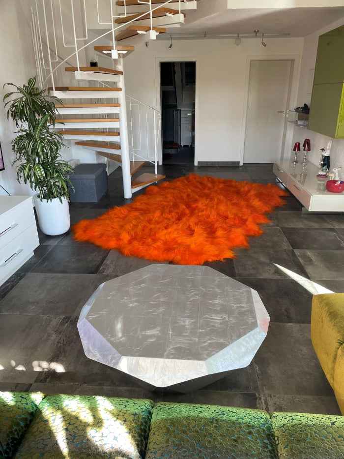Island Schaffell Teppich Orange 200x300cm | 14er | Hochwertiger Teppich - FellHaus