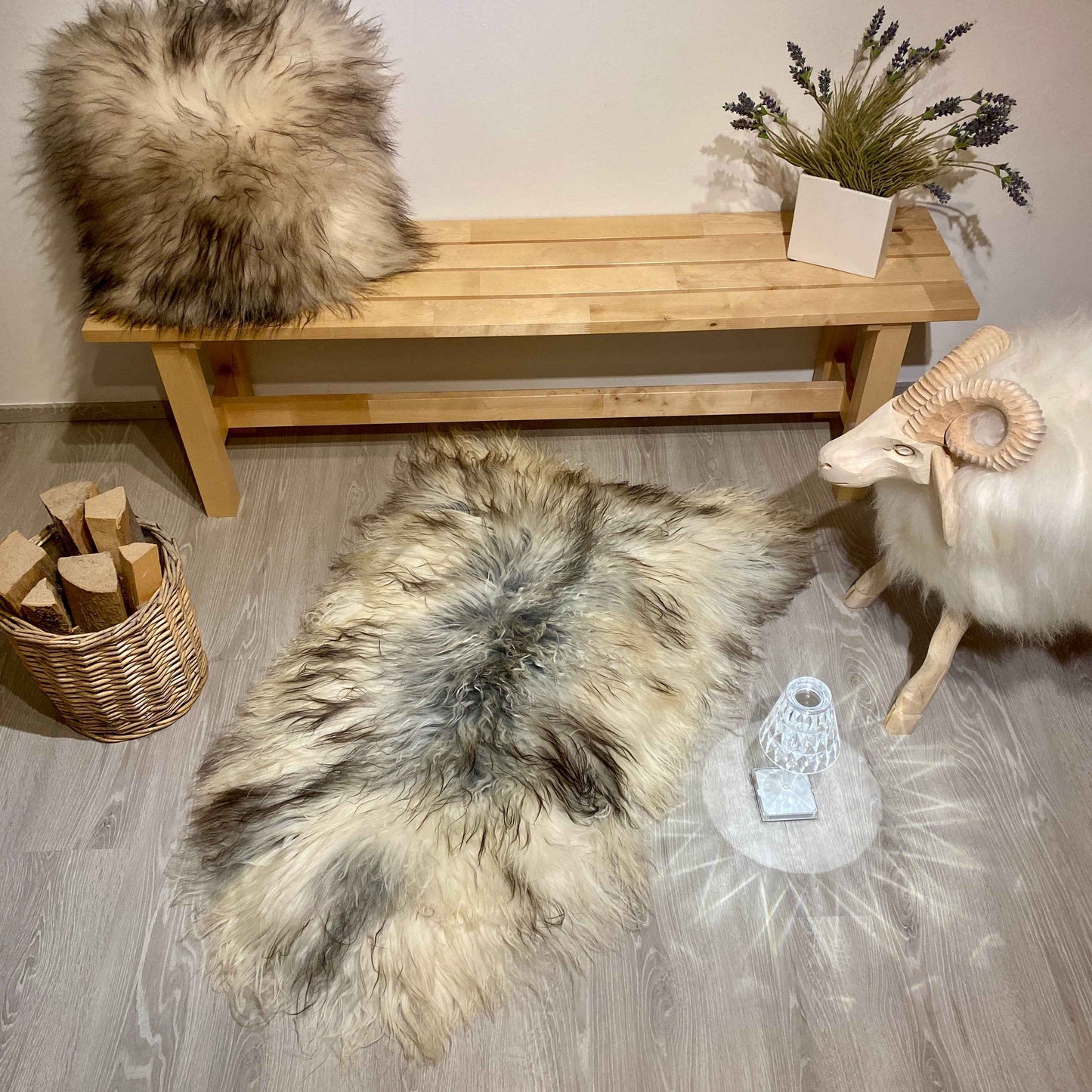 Island Schaffell gelockt Einzelstück | Größe 120x80cm | Nr:1156 - FellHaus