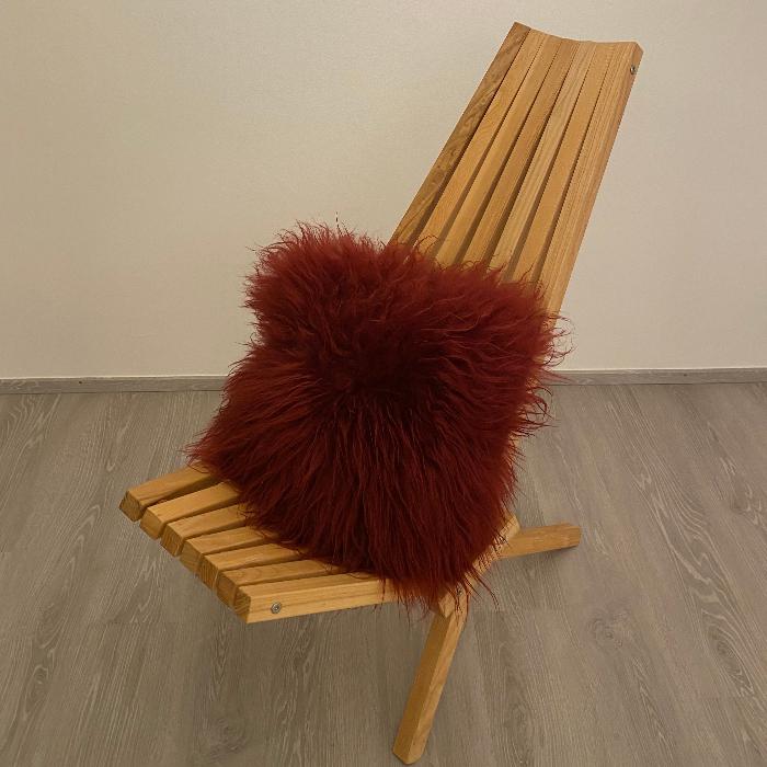 Schaffell Kissen Bordeaux