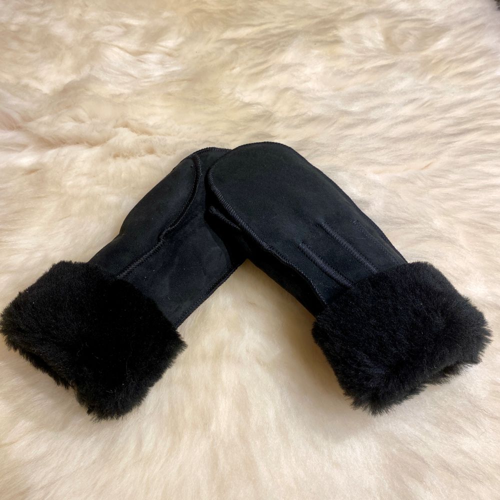 Lammfell Handschuh Schwarz