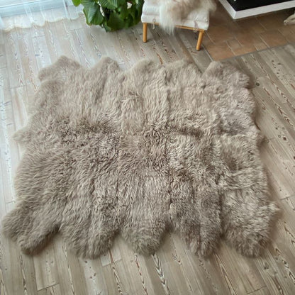 Schaffell Teppich | 10er | Größe: 210x230cm | Farbe: Greige