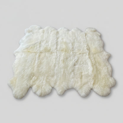Schaffell Teppich | 10er | Größe: 210x230cm | Farbe: Naturweiß