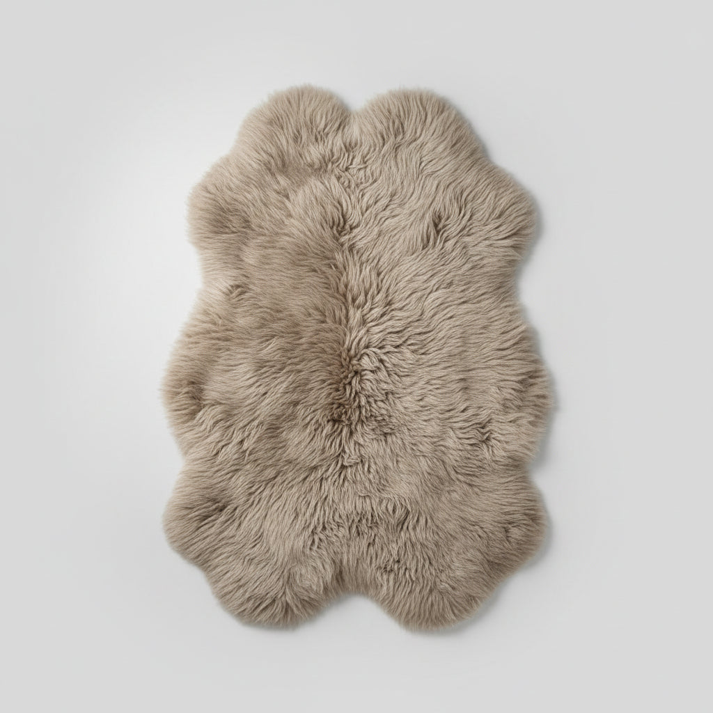 Schaffell Teppich | 4rer | Größe 200x110cm | Farbe: Greige