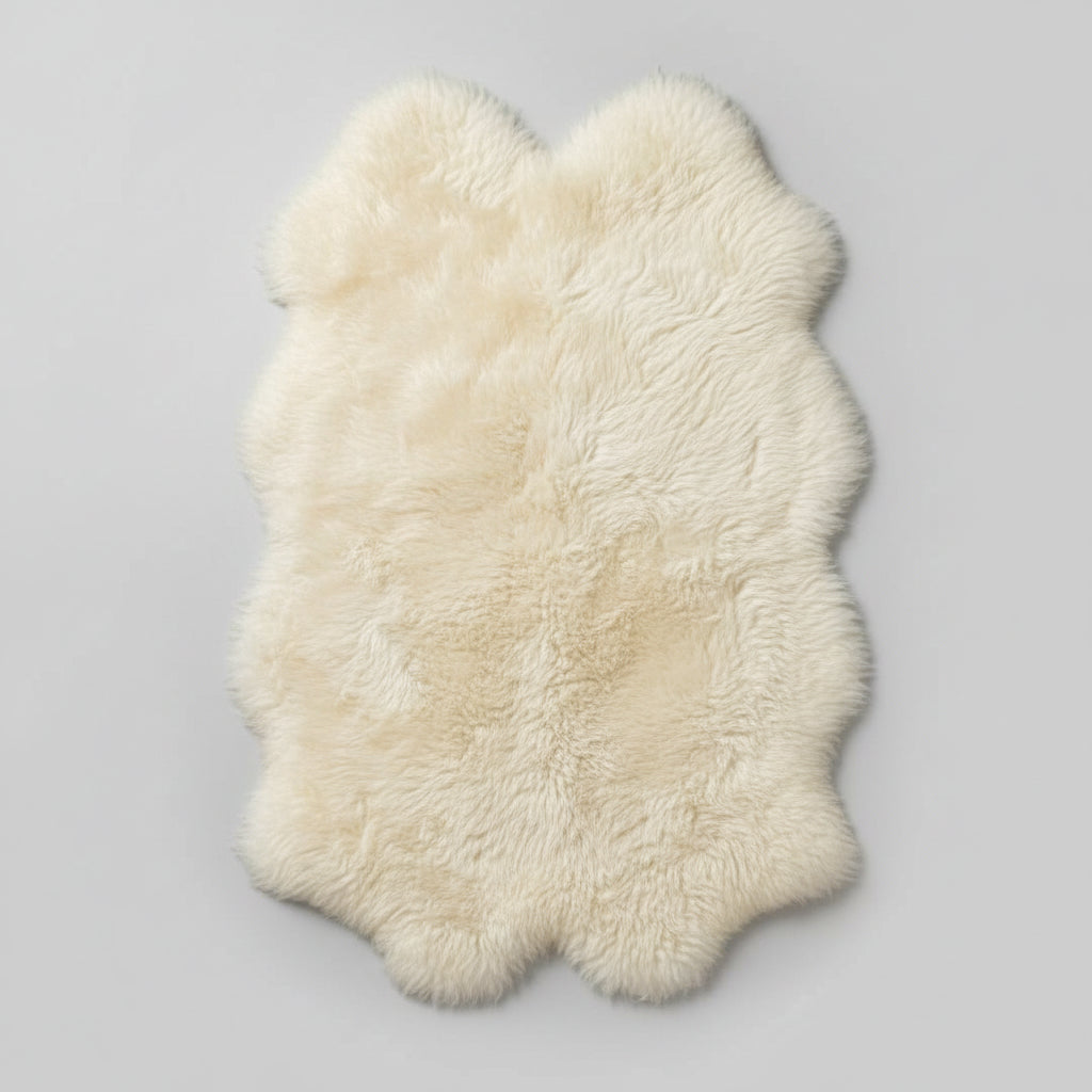 Schaffell Teppich | 4rer | Größe 200x110cm | Farbe: Naturweiß