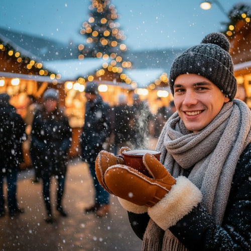 Lammfell Fäustlinge mit Pelzrand