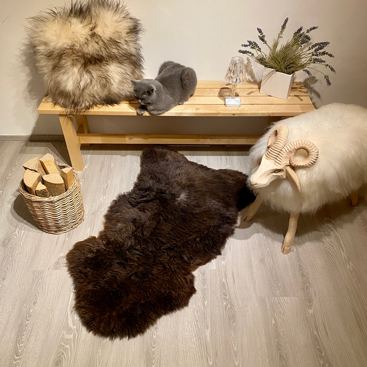 Merino Schaffell Einzelstück L | Größe 120x70cm | Nr:1315