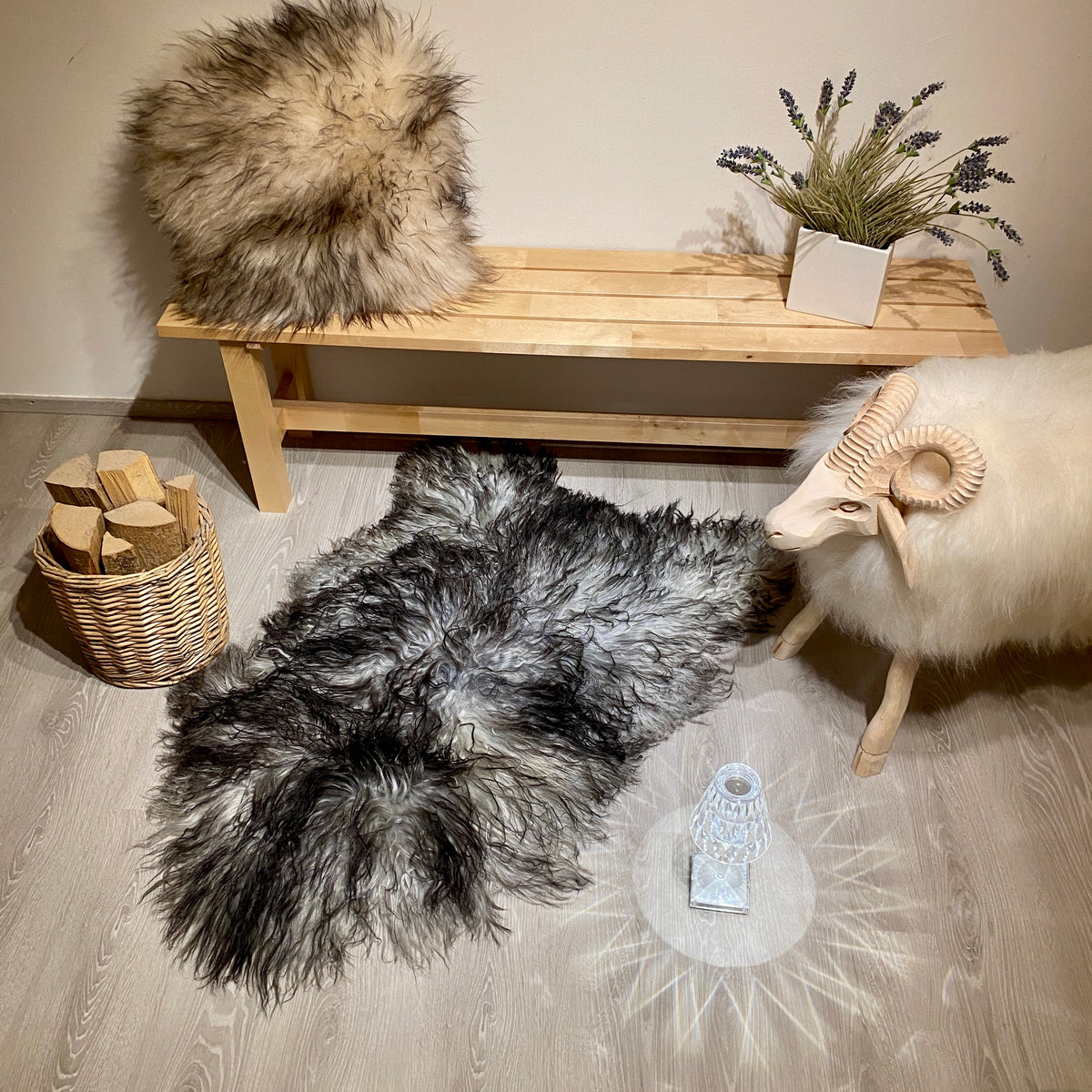 Island Schaffell gelockt Einzelstück | Größe 120x80cm | Nr:1394