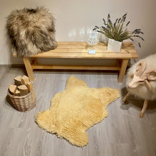 Schaffell B Ware | Medizinisch gegerbt | Langhaar | Länge: 100-120cm