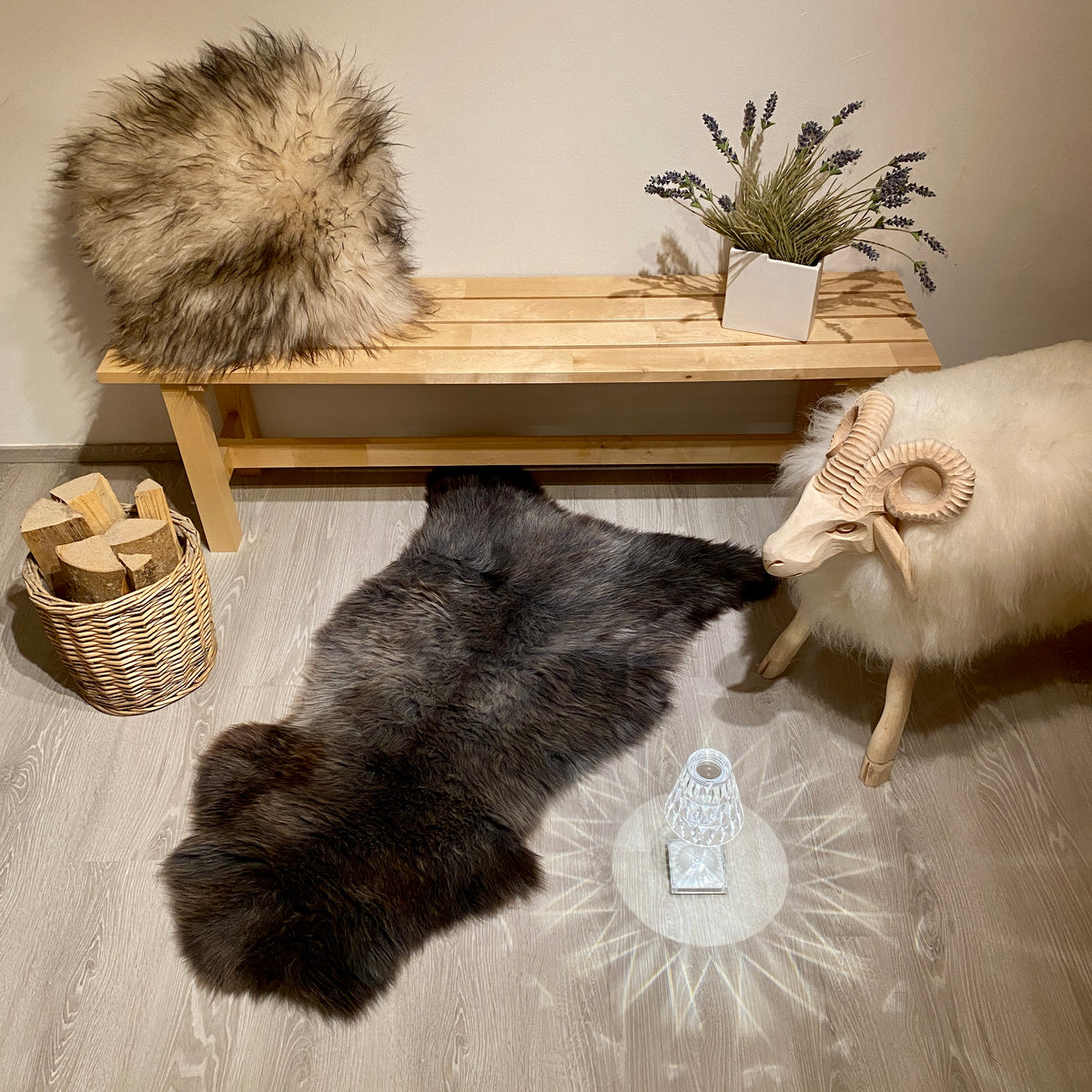 Merino Schaffell Einzelstück L | Größe 130x60cm | Nr:1344