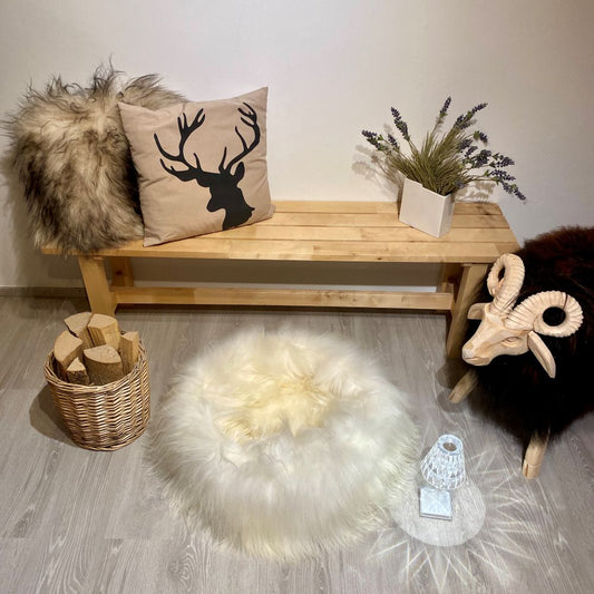 Dog bed and cat bed made from real sheepskin