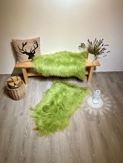 Iceland sheepskin light green