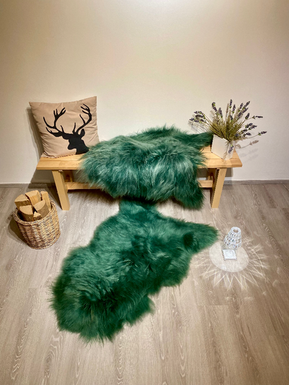 Iceland sheepskin dark green