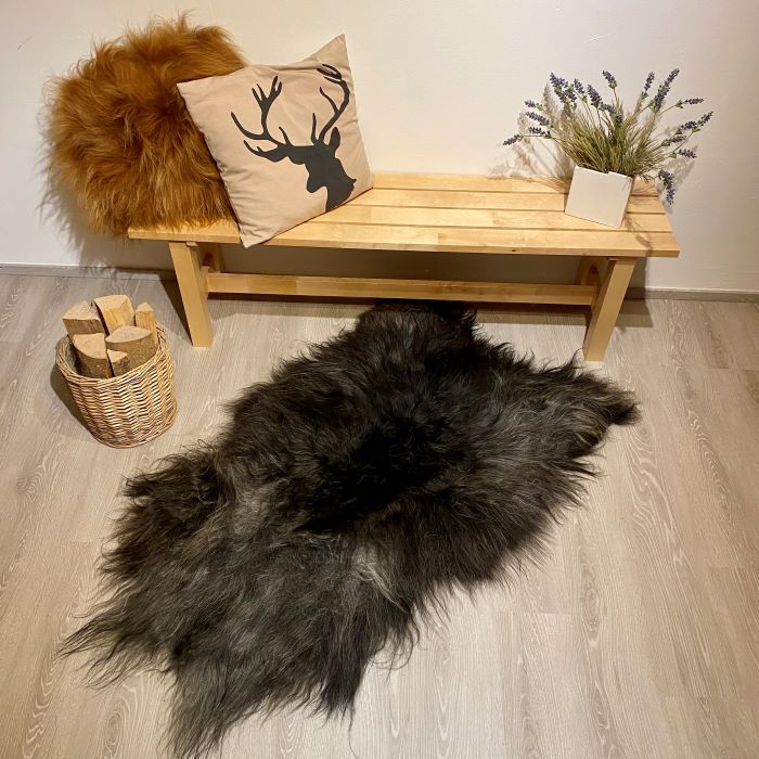 Island Schaffell Einzelstück grau