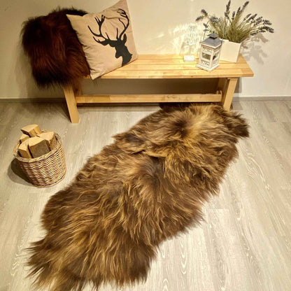 Island Schaffell Teppich Braun | Läufer |Größe: 200x80cm - FellHaus