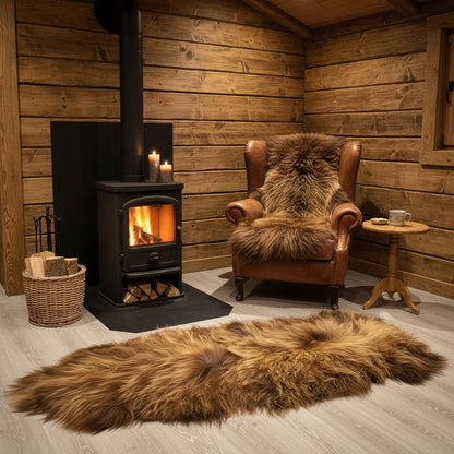 Island Schaffell Läufer Braun