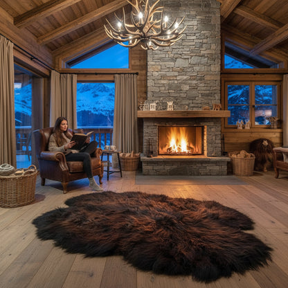 Schaffell Teppich | 4rer | Größe 200x130cm | Farbe: Feuer und Erde