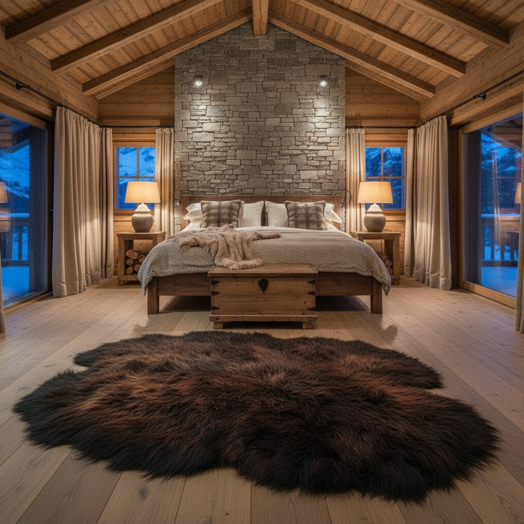 Schaffell Teppich | 4rer | Größe 200x130cm | Farbe: Feuer und Erde