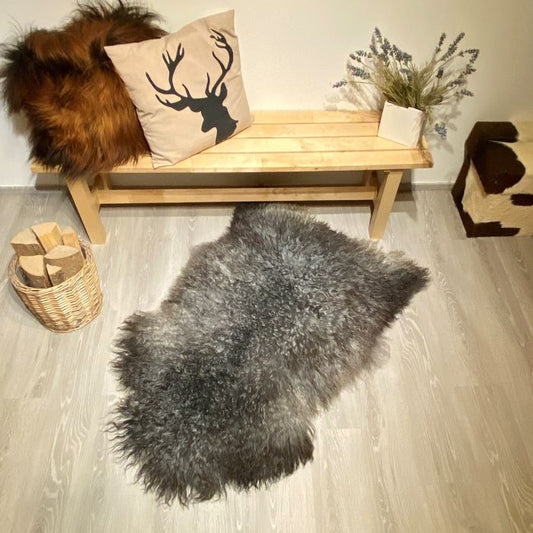 Island Schaffell gelockt Einzelstück  grau