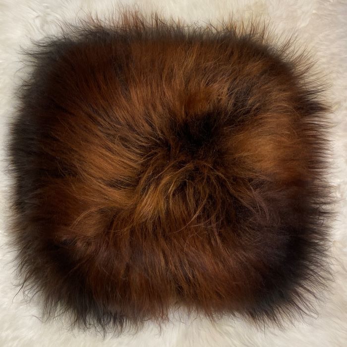 Schaffell Kissen 50x50cm | Farbe: Erde und Feuer