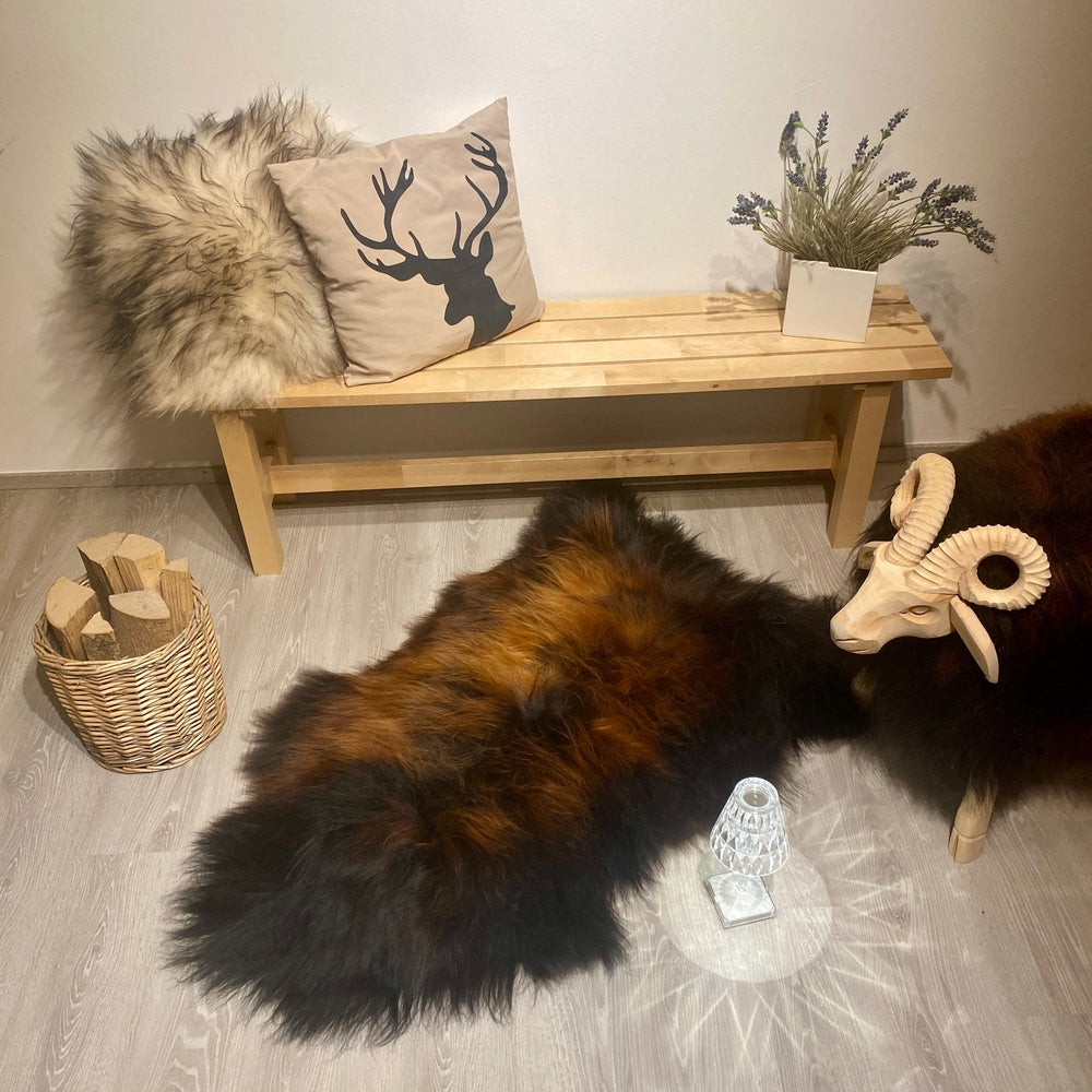 Island Schaffell Schwarz Goldbraun 