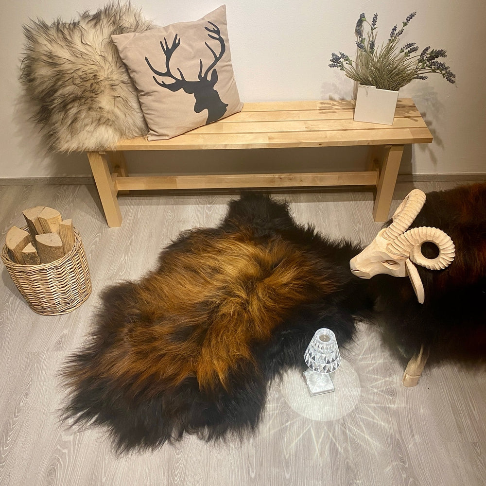 Island Schaffell Schwarz Goldbraun 