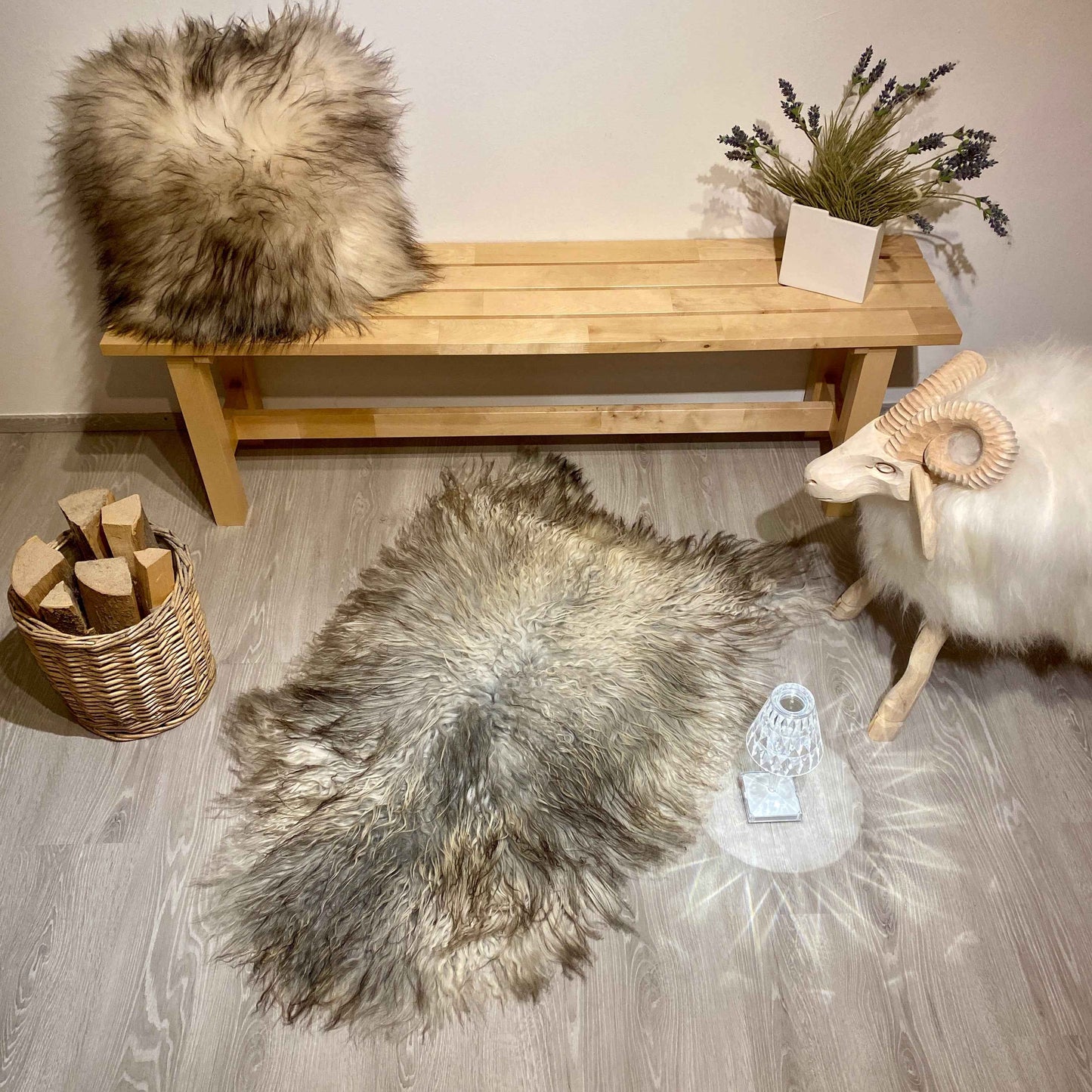 Island Schaffell gelockt Einzelstück | Größe 120x80cm | Nr:1158