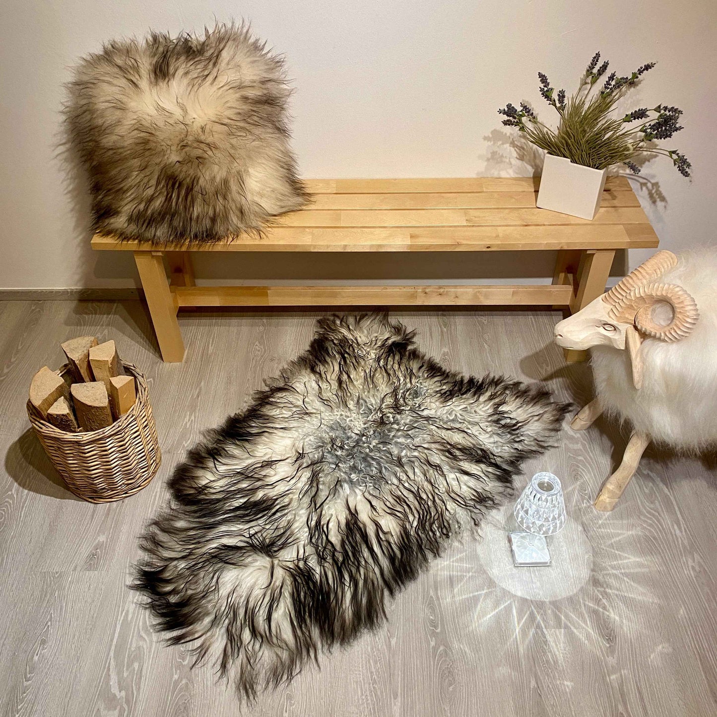 Island Schaffell gelockt Einzelstück | Größe 120x80cm | Nr:1160 - FellHaus