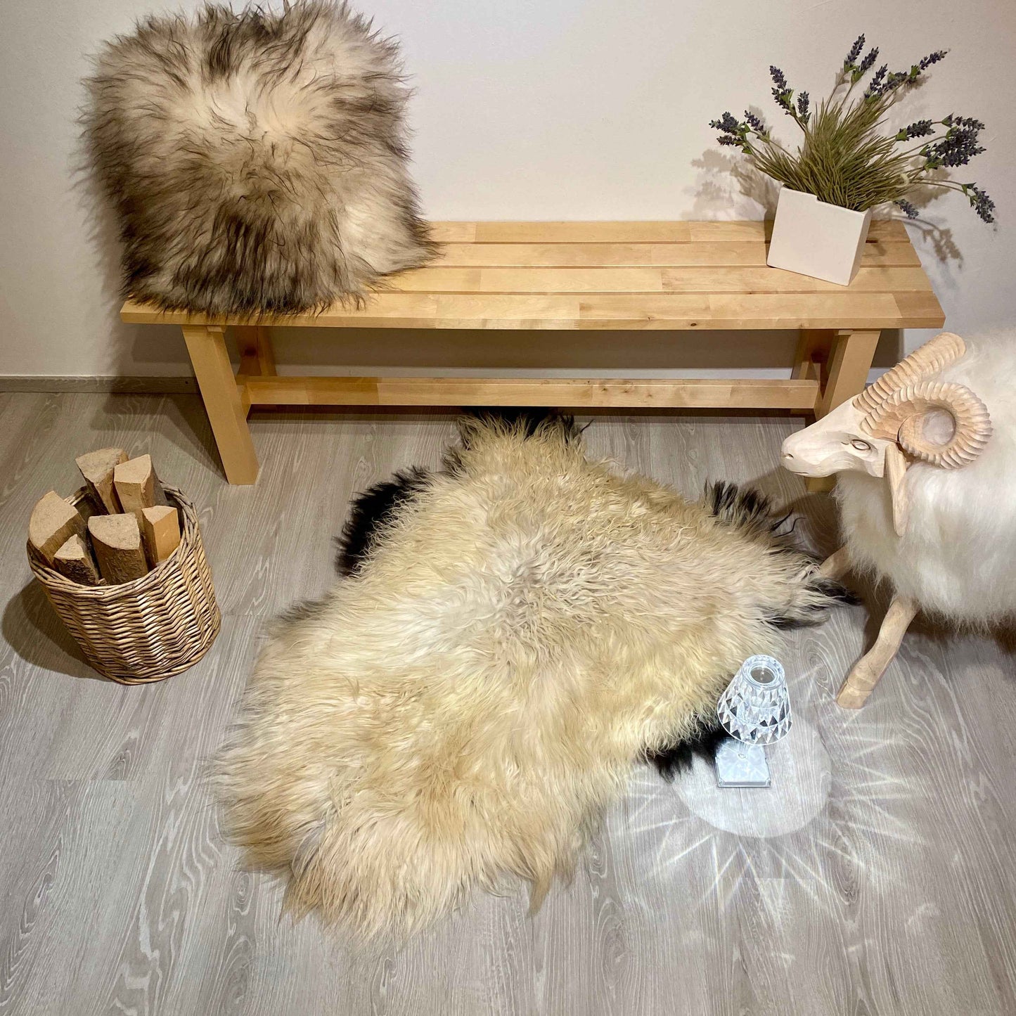 Island Schaffell gelockt Einzelstück | Größe 120x80cm | Nr:1161 - FellHaus