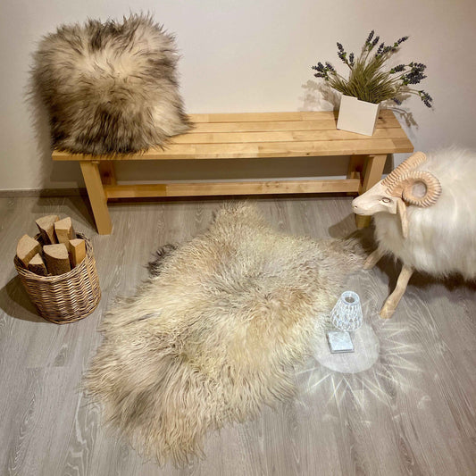 Island Schaffell gelockt Einzelstück | Größe 130x80cm | Nr:1155 - FellHaus