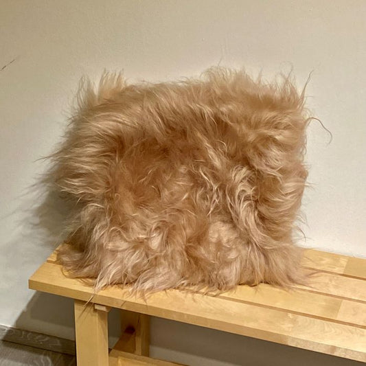 Schaffell Kissen Cappuccino