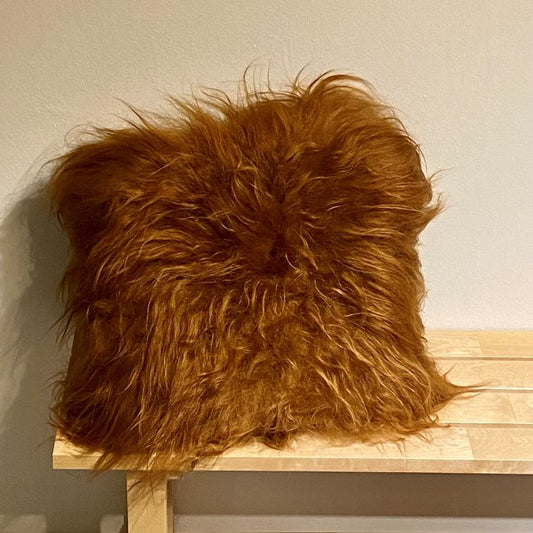 Schaffell Kissen Gold