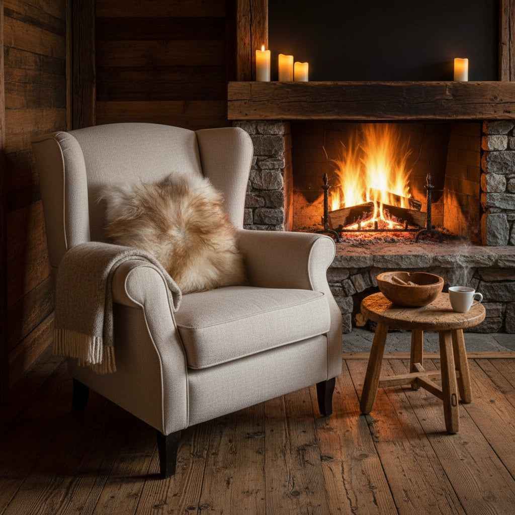 Schaffell Kissen Mufflon Braun