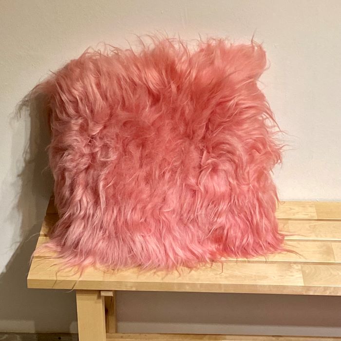 Schaffell Kissen Rosa