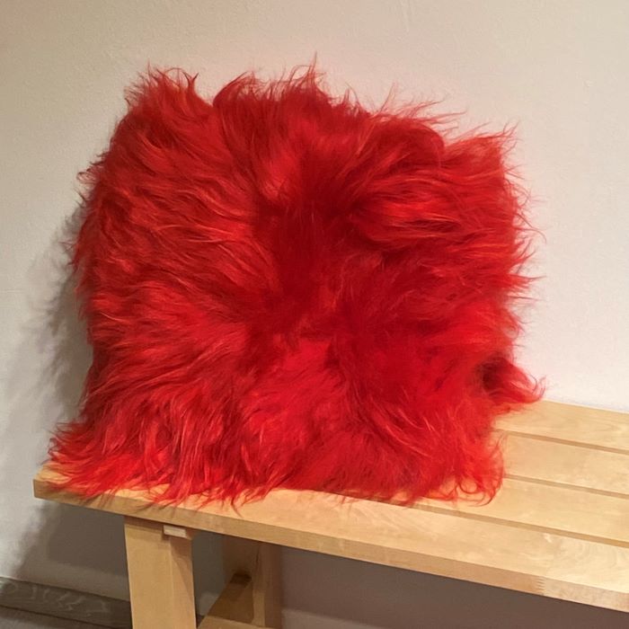 Schaffell Kissen Rot