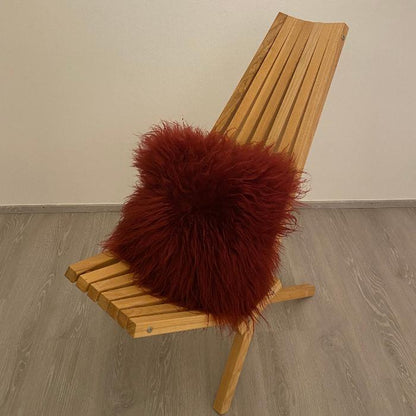 Schaffell Kissen Bordeaux