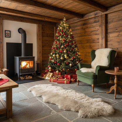 Schaffell Teppich | Läufer | Größe: 200x60cm | Farbe: Holland Greige