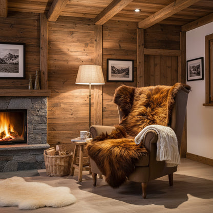 Schaffell Teppich | Läufer | Größe: 200x80cm | Farbe: Schwarzes Feuer