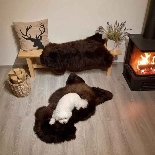 Lammfell Hundedecke Braun