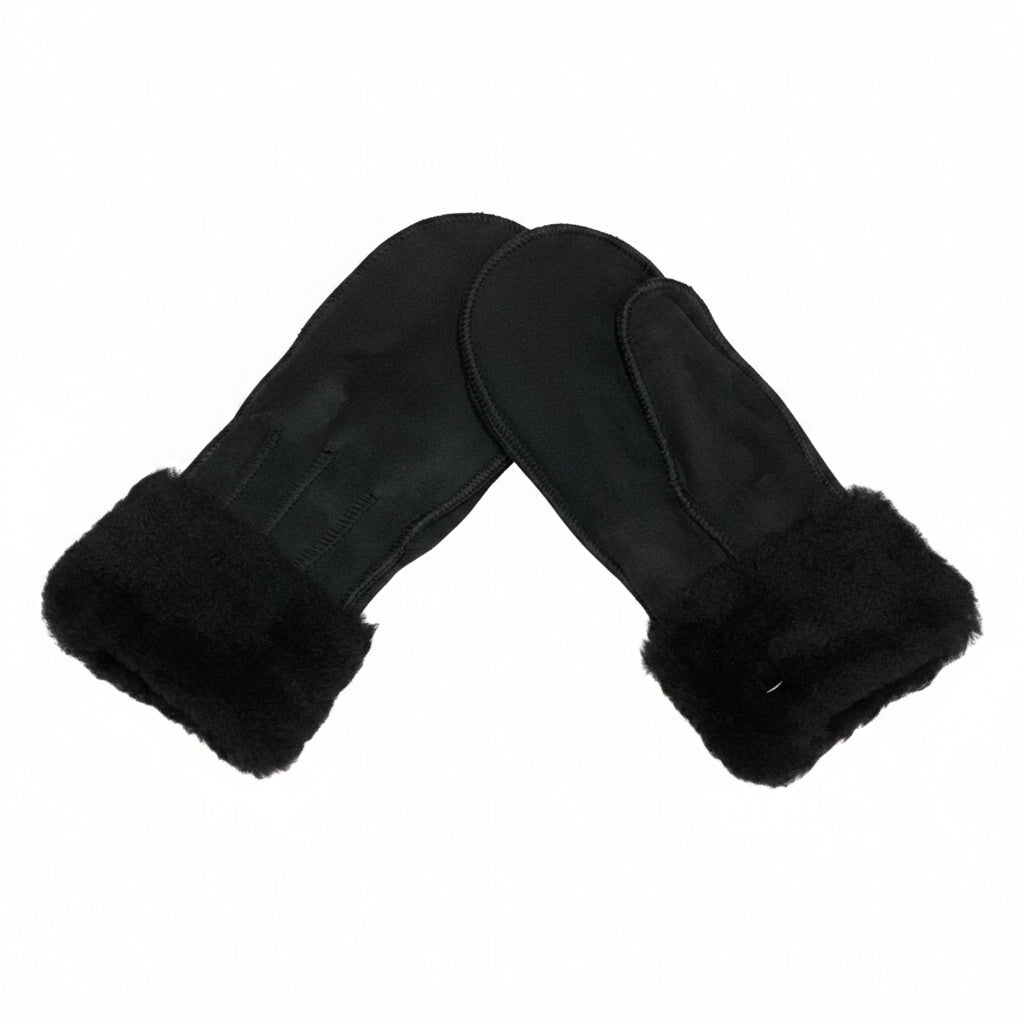 Lammfellhandschuhe Schwarz