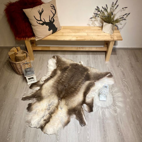 Rentierfell hellbraun weiß