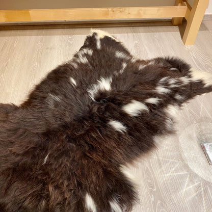 Schaffell Einzelstück braun weiß gefleckt