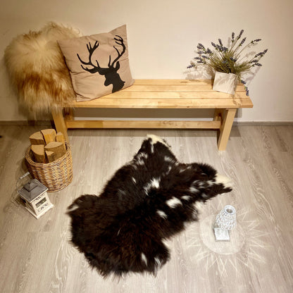 Schaffell Einzelstück braun weiß gefleckt