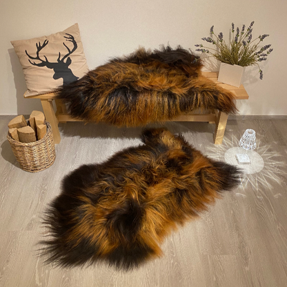 Island Schaffell schwarz goldbraun